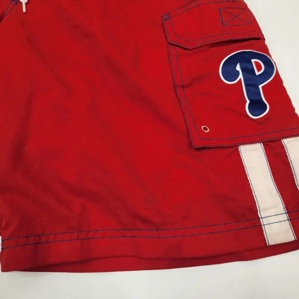 G III MLB Philadelphia Phillies Y2K Drawstring Waistline Cargo Swim Trunks L